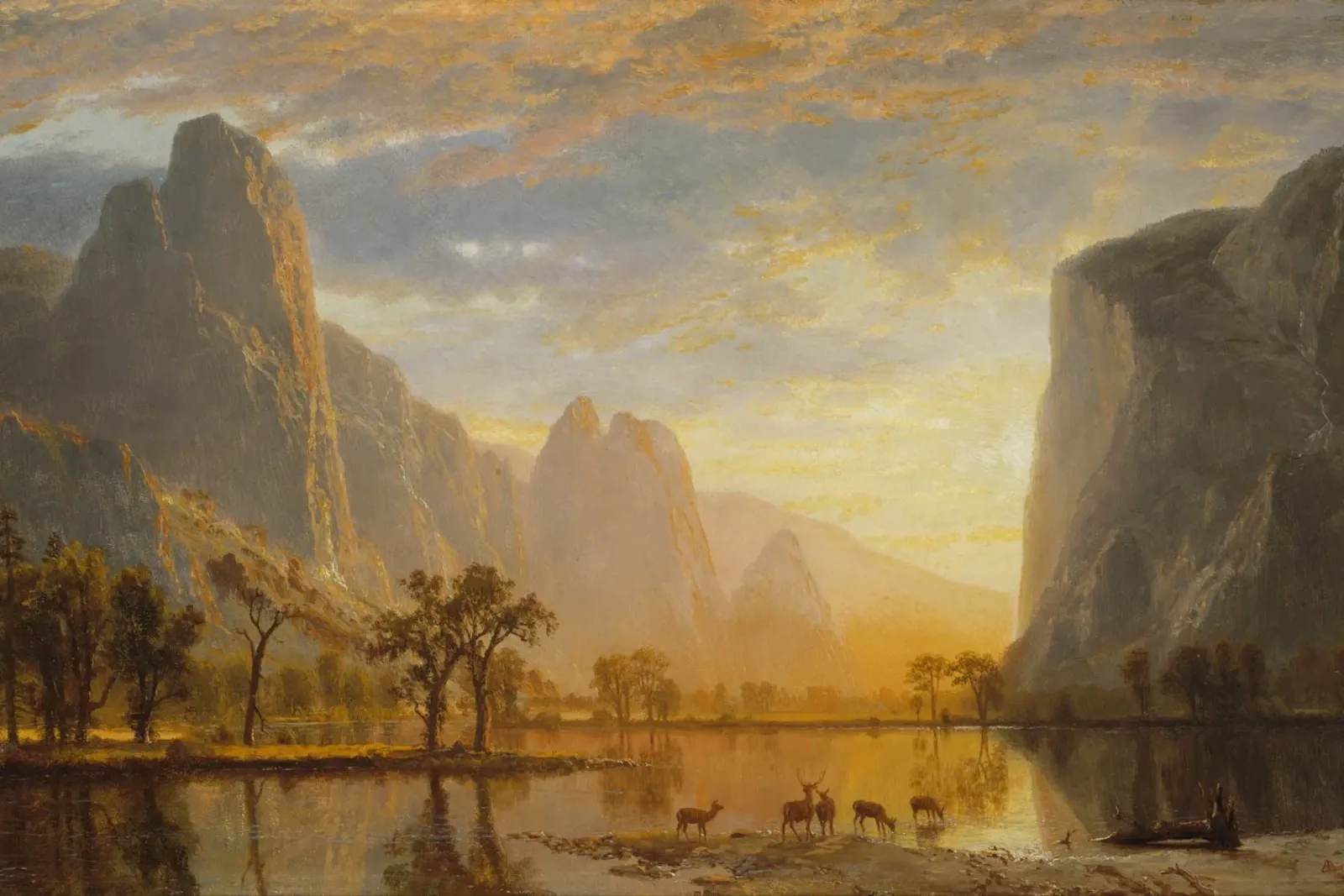 Albert Bierstadt - La valle dello Yosemite pellicola backlit da Timeless Artworks