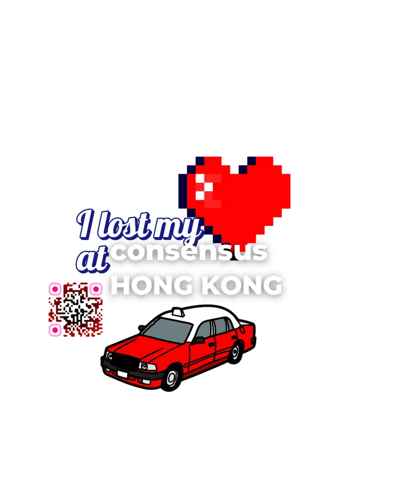 LostMyHeartIn_HK_BTC tela con Cornice a cassetta da Crypto_Jungle