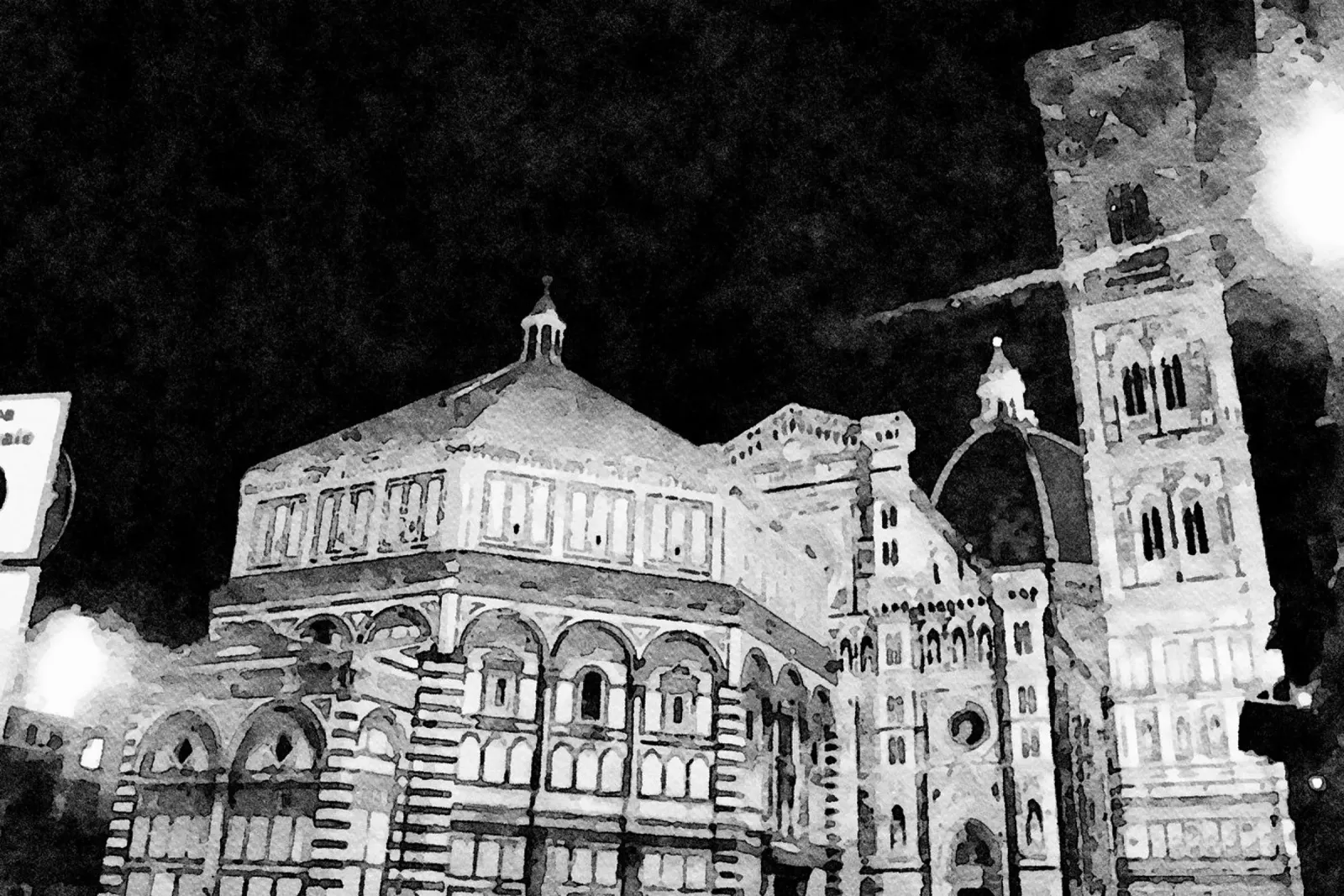Firenze di notte pellicola backlit da Massimo Frascogna