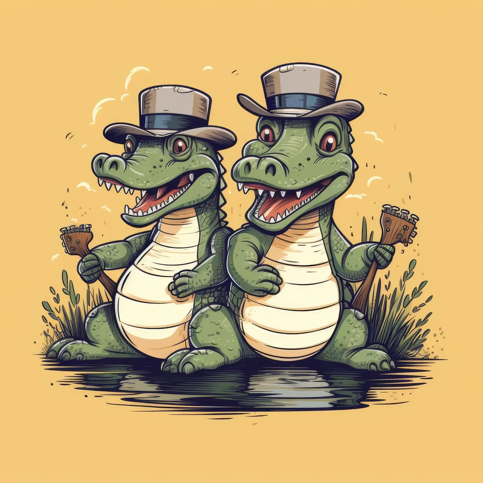Retro Alligator Duo pellicola backlit da Funny Animals