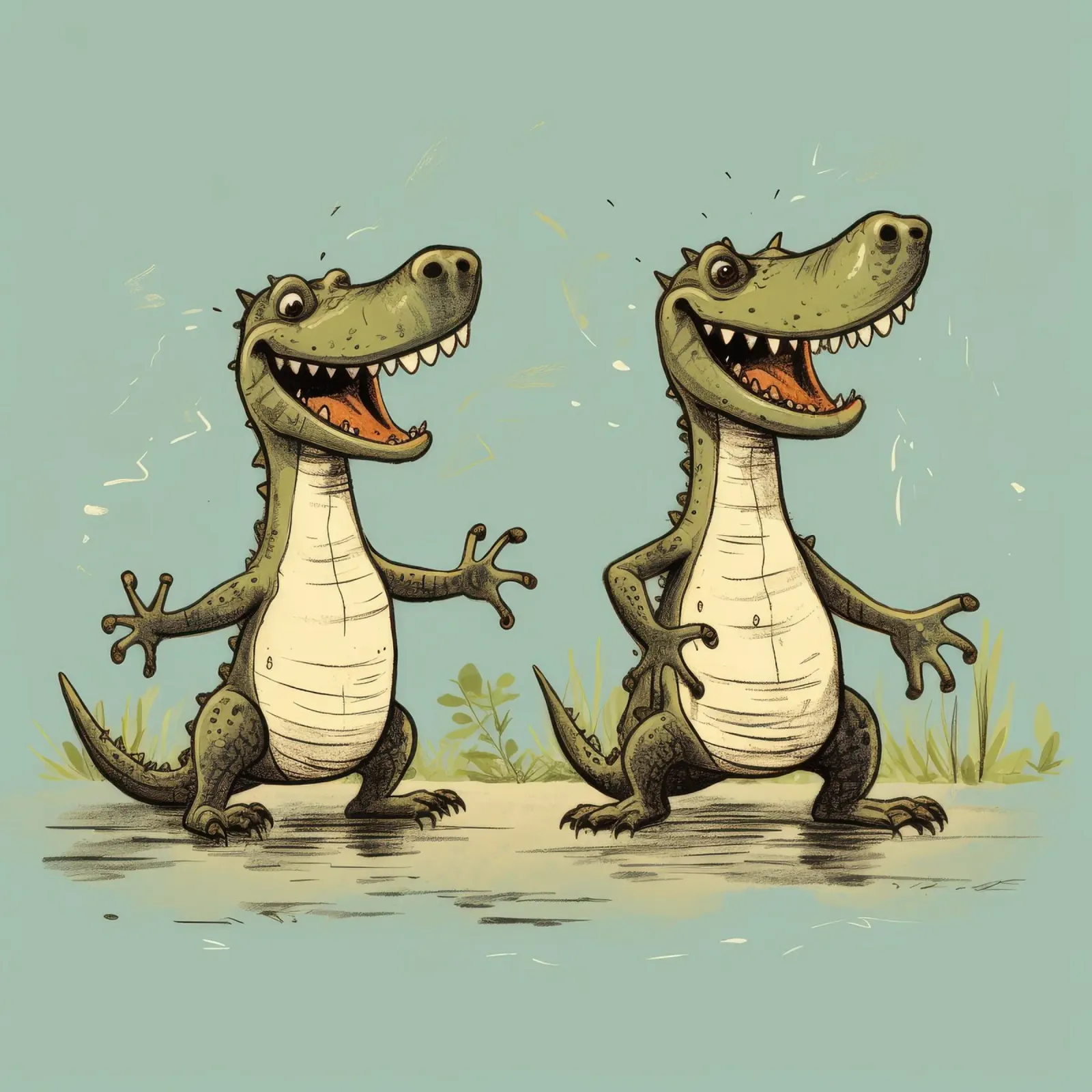 Retro Alligator Duo pellicola backlit da Funny Animals