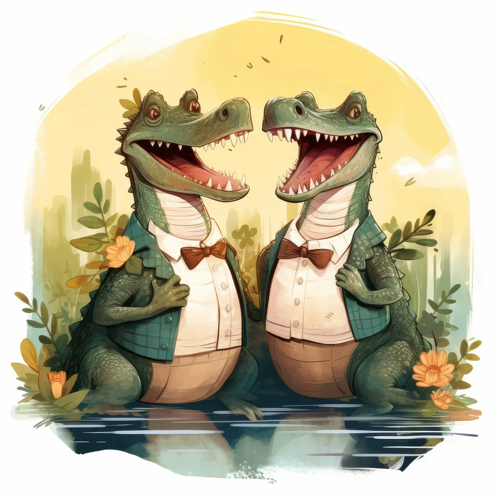 Retro Alligator Duo pellicola backlit da Funny Animals