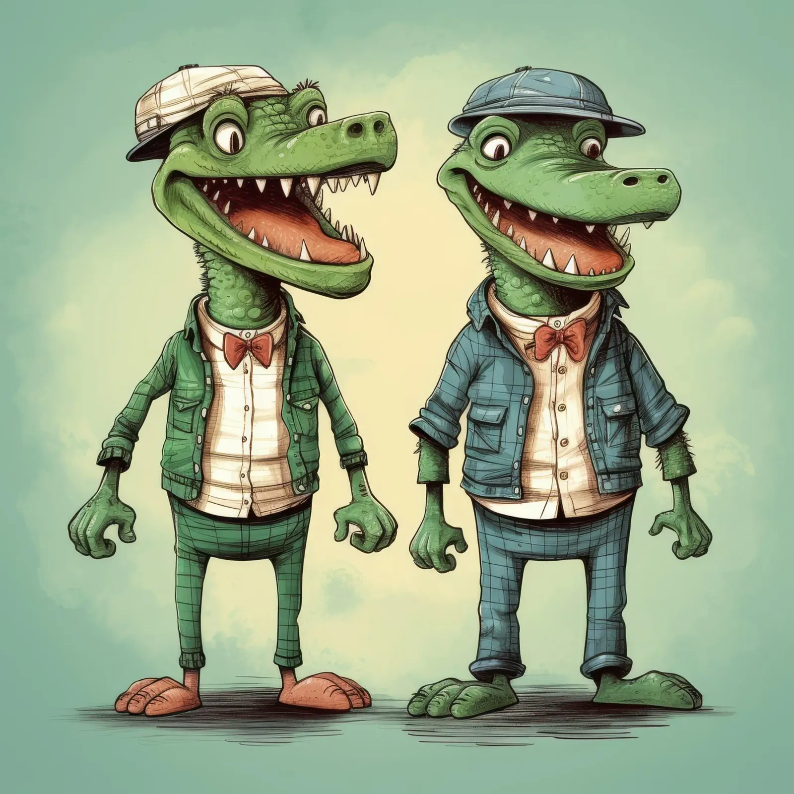 Retro Alligator Duo pellicola backlit da Funny Animals