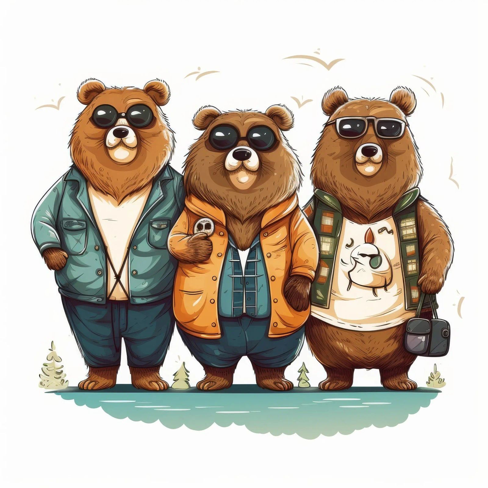 Pandilla de osos retro metacrilato de Funny Animals
