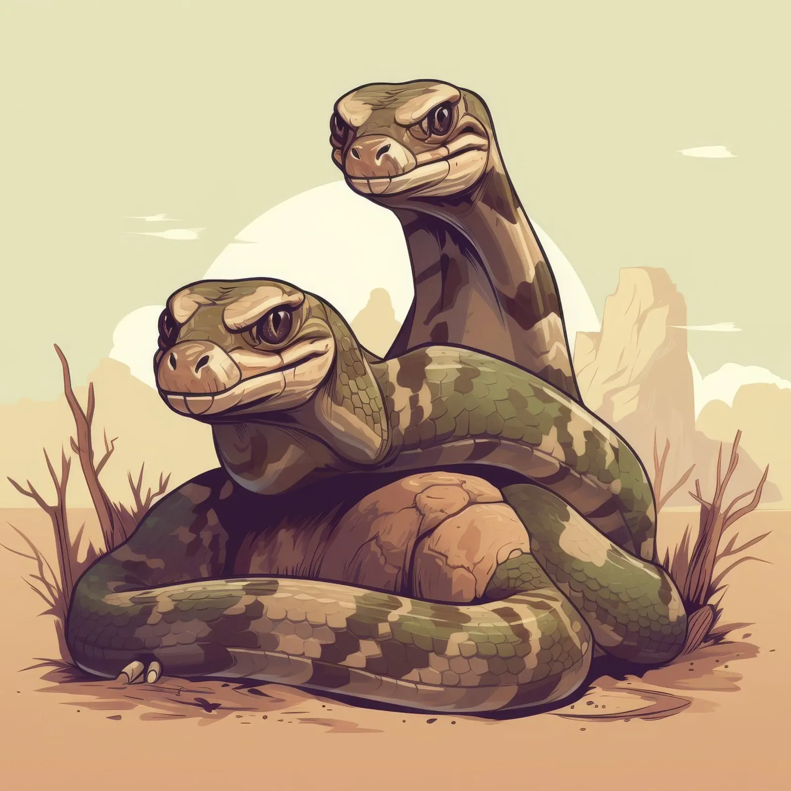 Duo di Boa Constrictor retrò pellicola backlit da Funny Animals