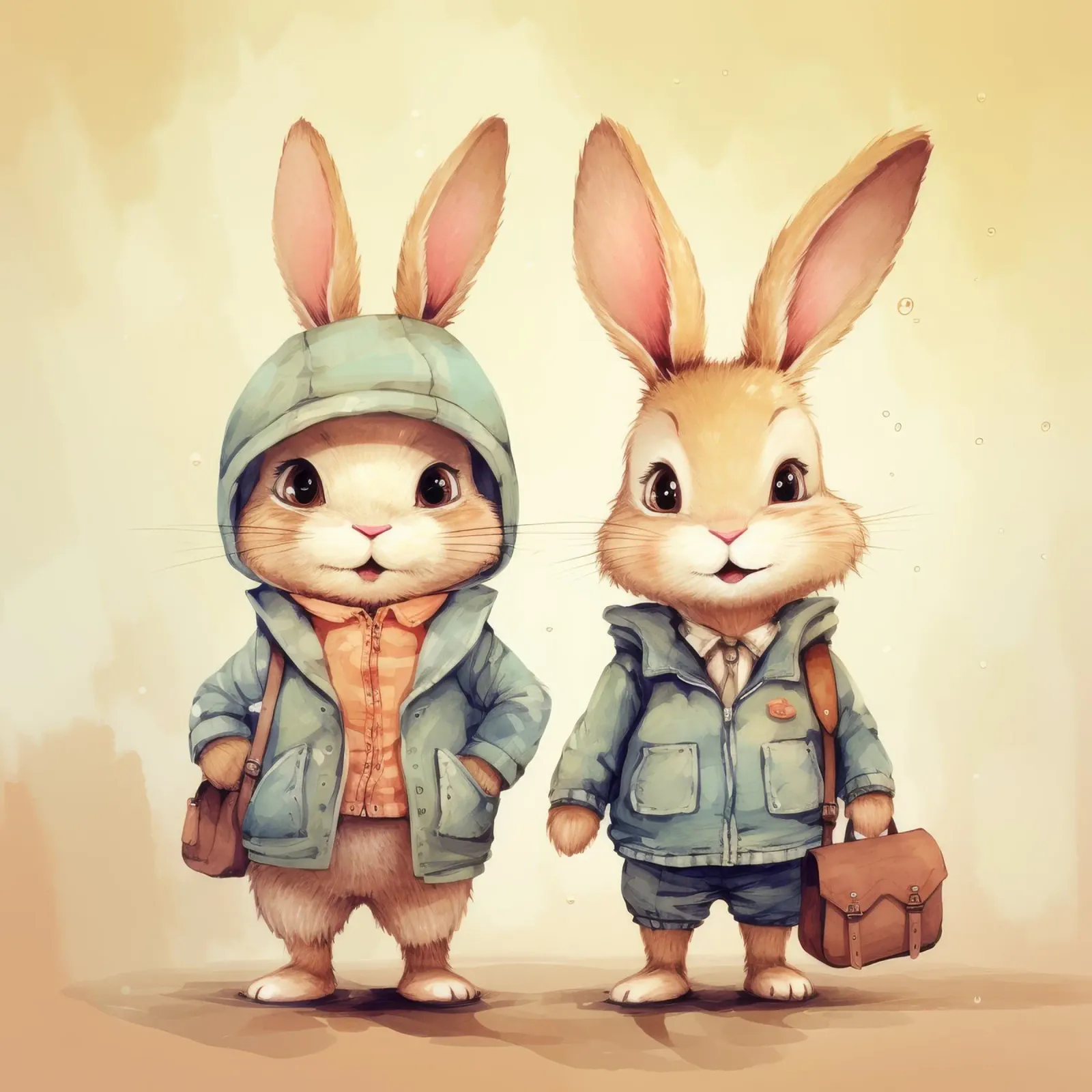 Retro Bunny Duo backlit film by Funny Animals
