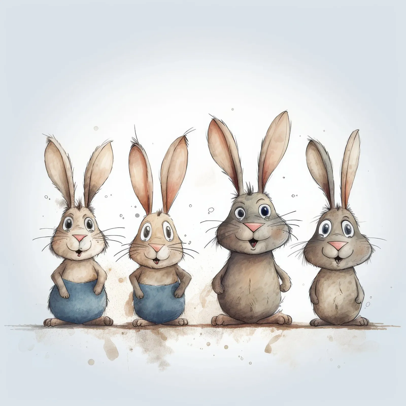 Retro Bunny Gang poster con telaio in legno da Funny Animals