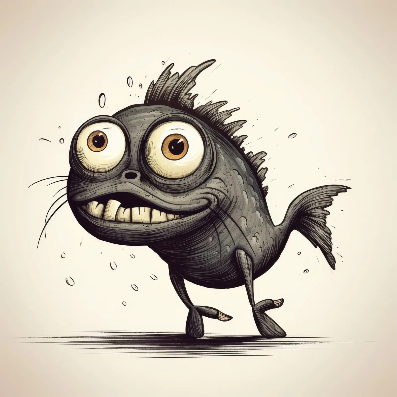 Retro Catfish hahnemühle by Funny Animals