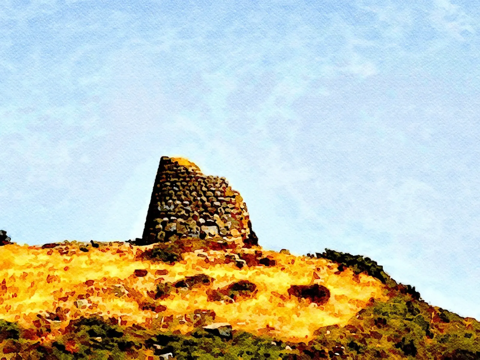 Nuraghe pellicola backlit da Massimo Frascogna
