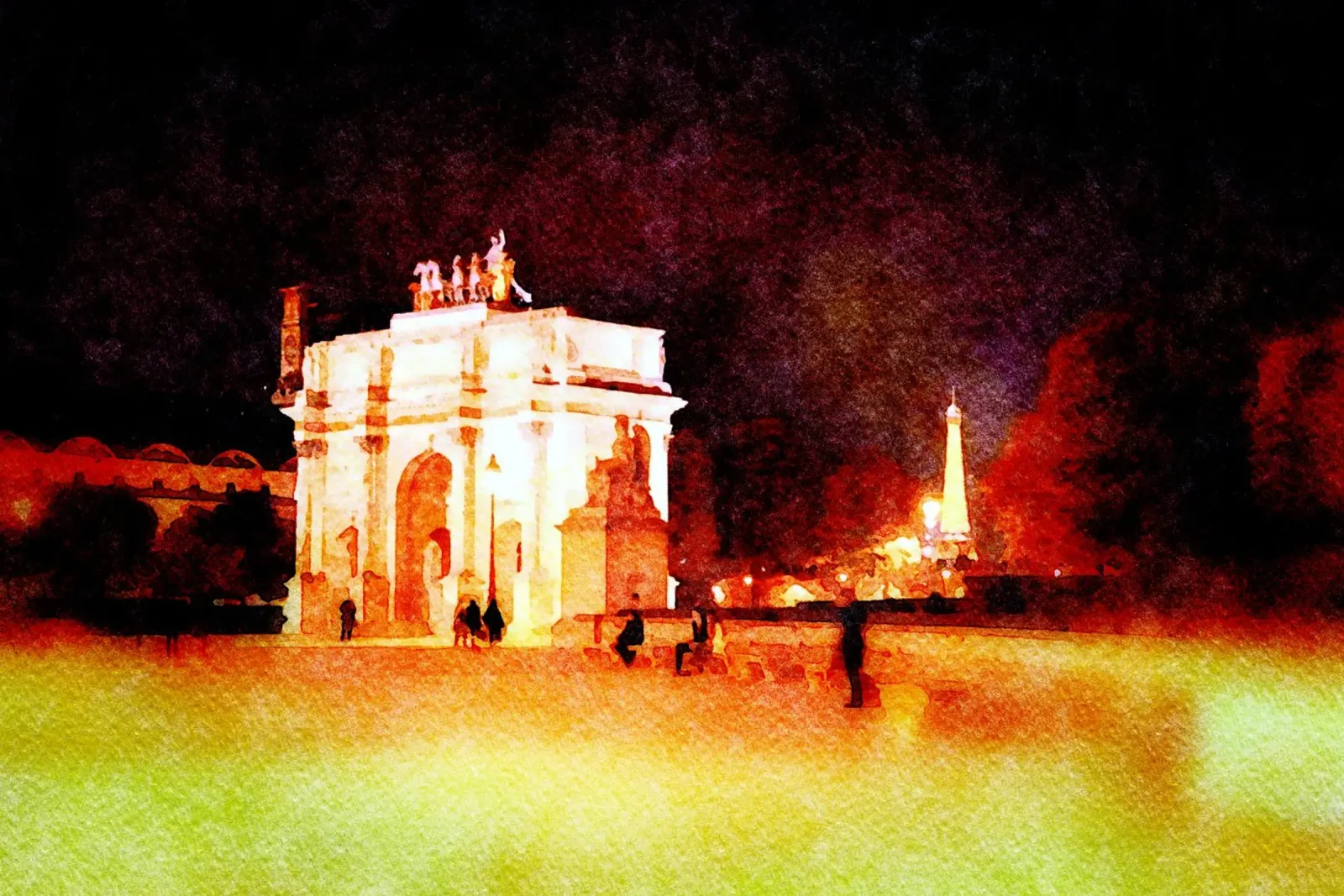 Parigi di notte pellicola backlit da Massimo Frascogna