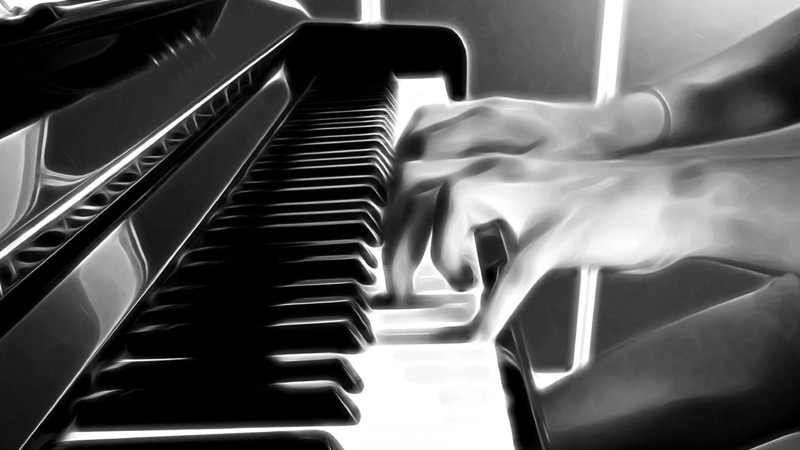 Musica in bianco e nero poster con telaio in legno da Massimo Frascogna
