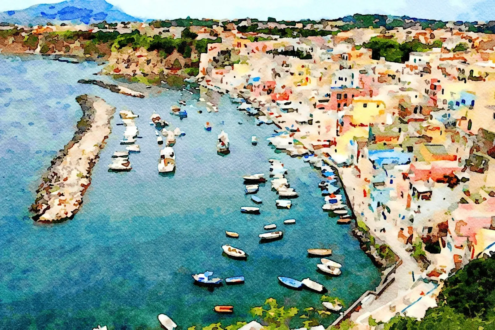 Procida pellicola backlit da Massimo Frascogna