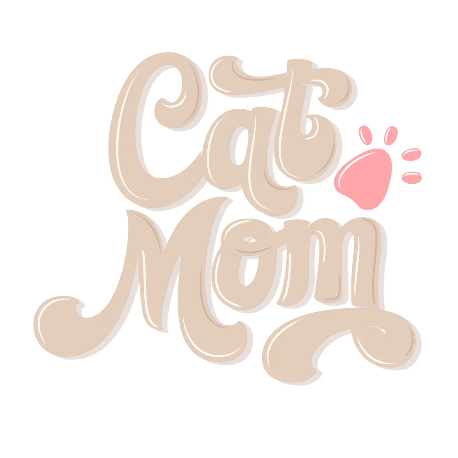 Cat Mum. With pink cat paw canvas with Floater frame by CalliLetters