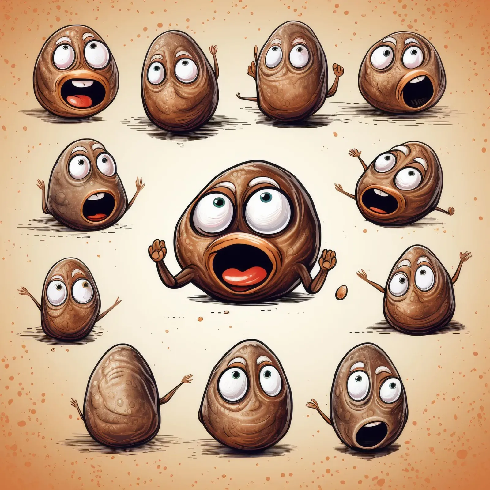 Gang di vongole retrò poster con telaio in alluminio da Funny Animals