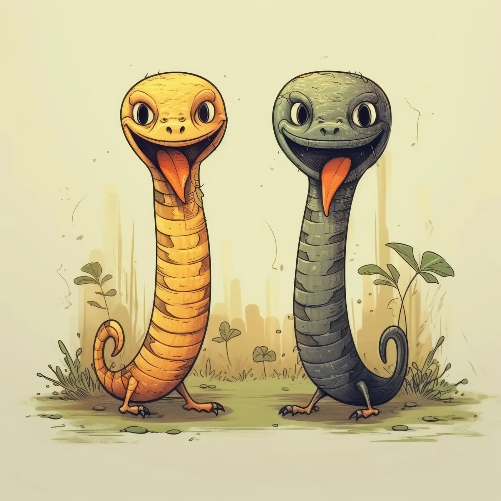 Duo Cobra retrò pellicola backlit da Funny Animals