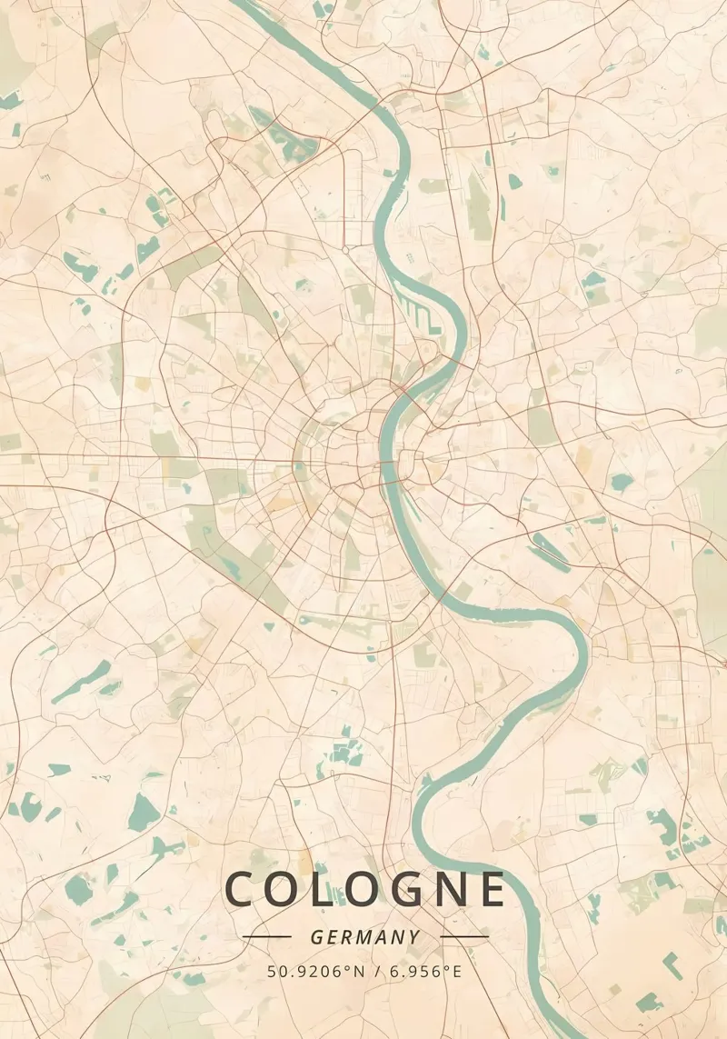 Colonia Germania poster con telaio in legno da Christopher Adams