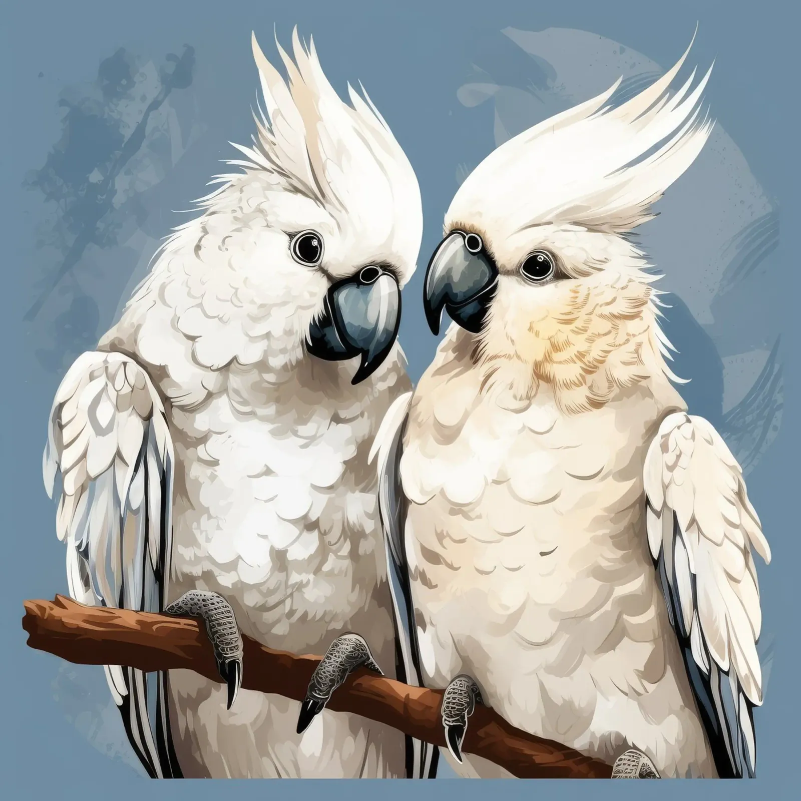 Duo di cacatua retrò pellicola backlit da Funny Animals