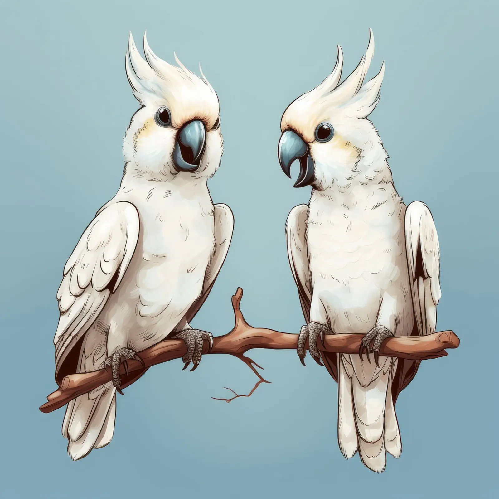 Duo di cacatua retrò pellicola backlit da Funny Animals