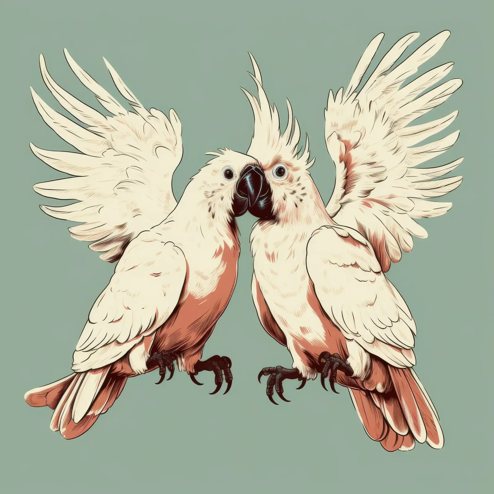 Duo di cacatua retrò pellicola backlit da Funny Animals