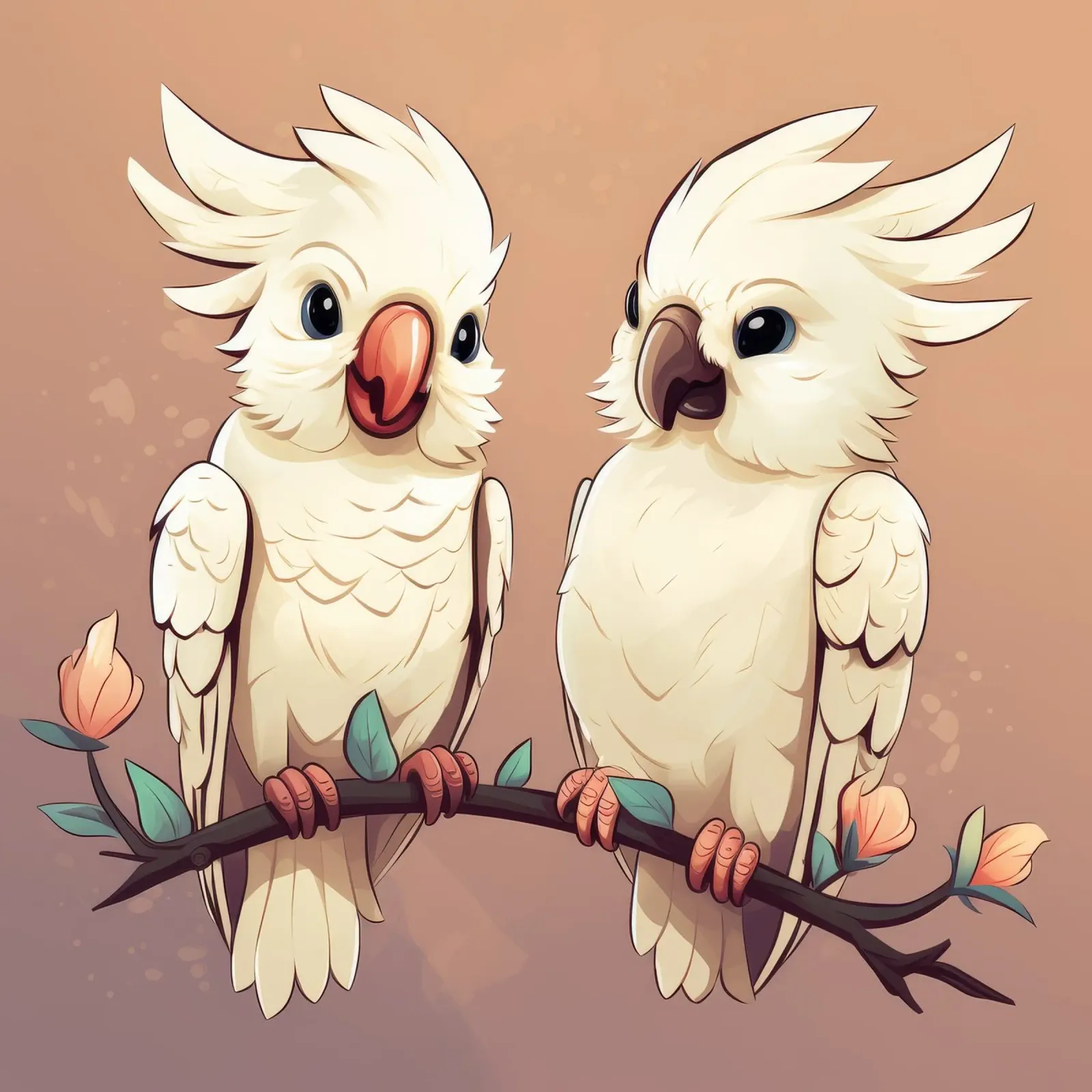 Duo di cacatua retrò pellicola backlit da Funny Animals