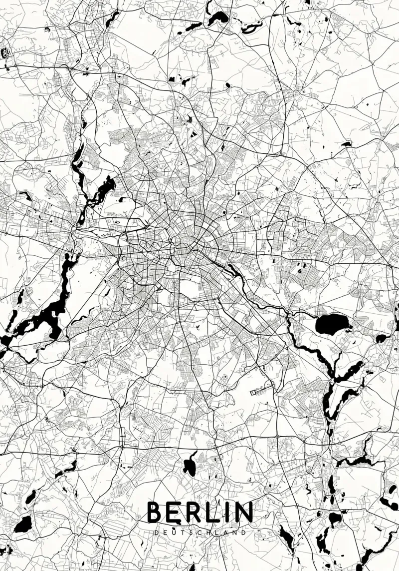 Berlin map white hahnemühle by Christopher Adams