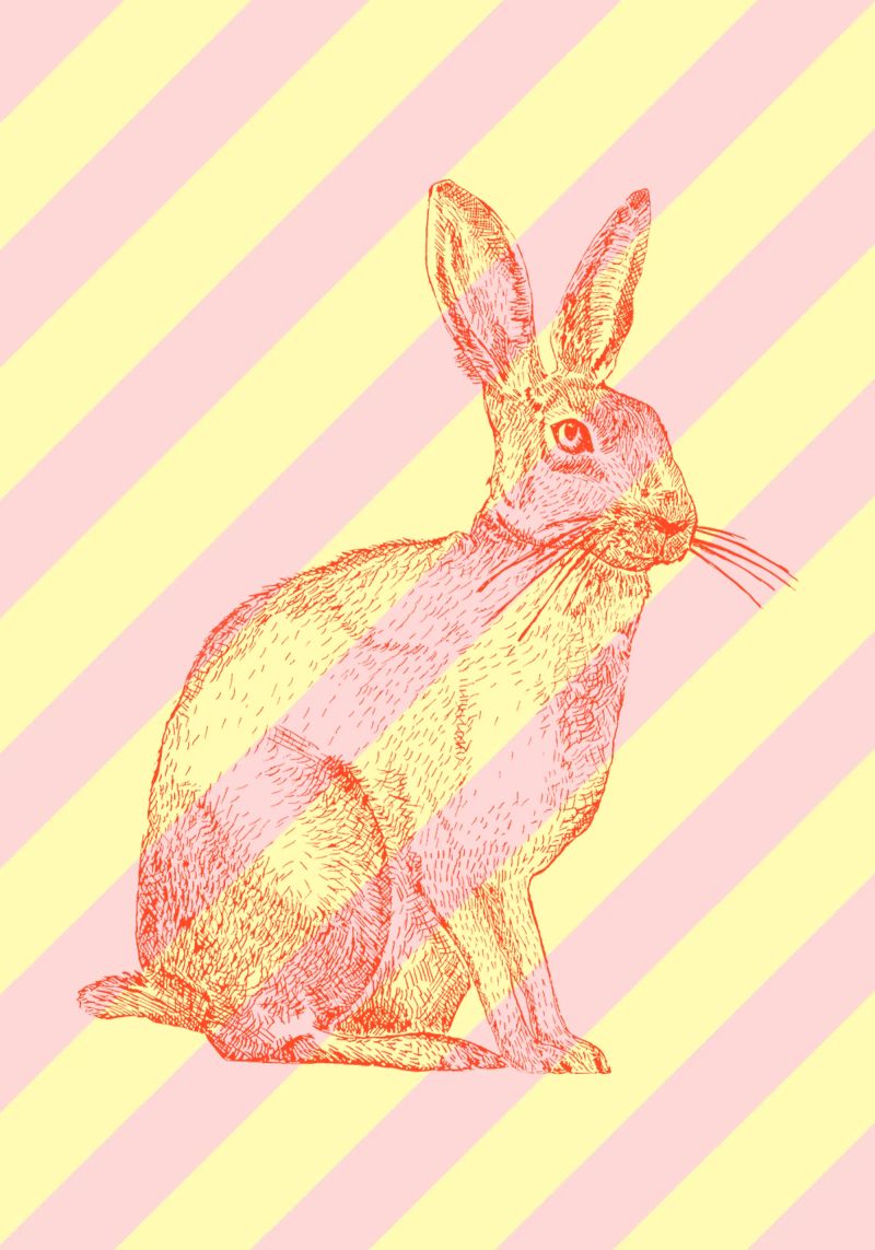 Easter | bunny | spring | screen printing | various colours poster by keinkonzept