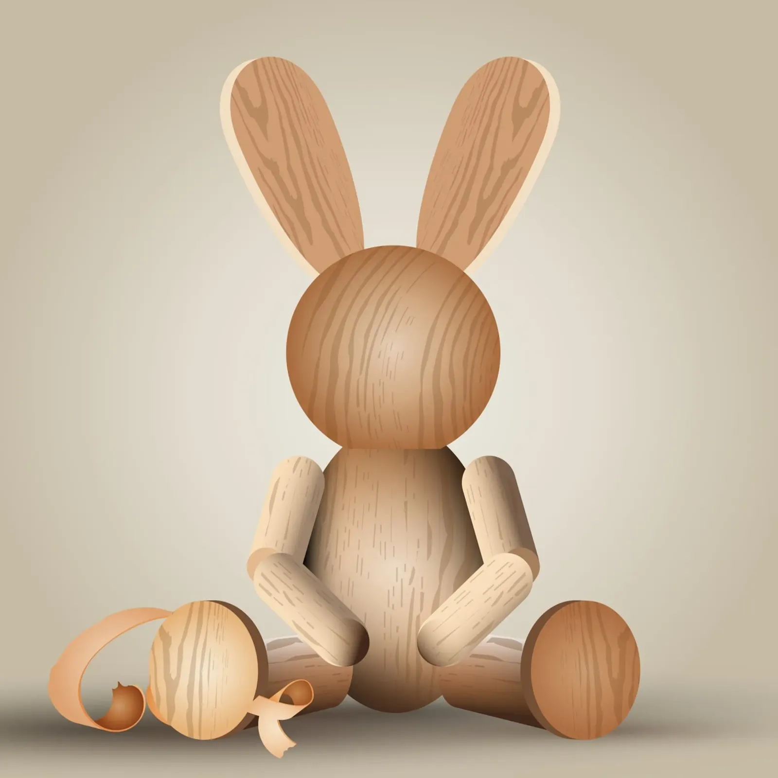 Aspetto illustrativo in legno - Statuetta di coniglio di charme poster da namosh