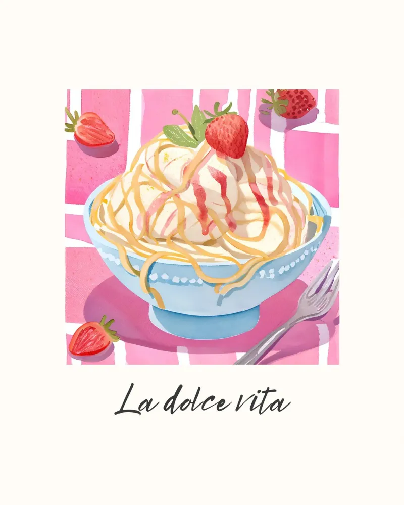 La dolce vita poster con telaio in legno da designsbysophia