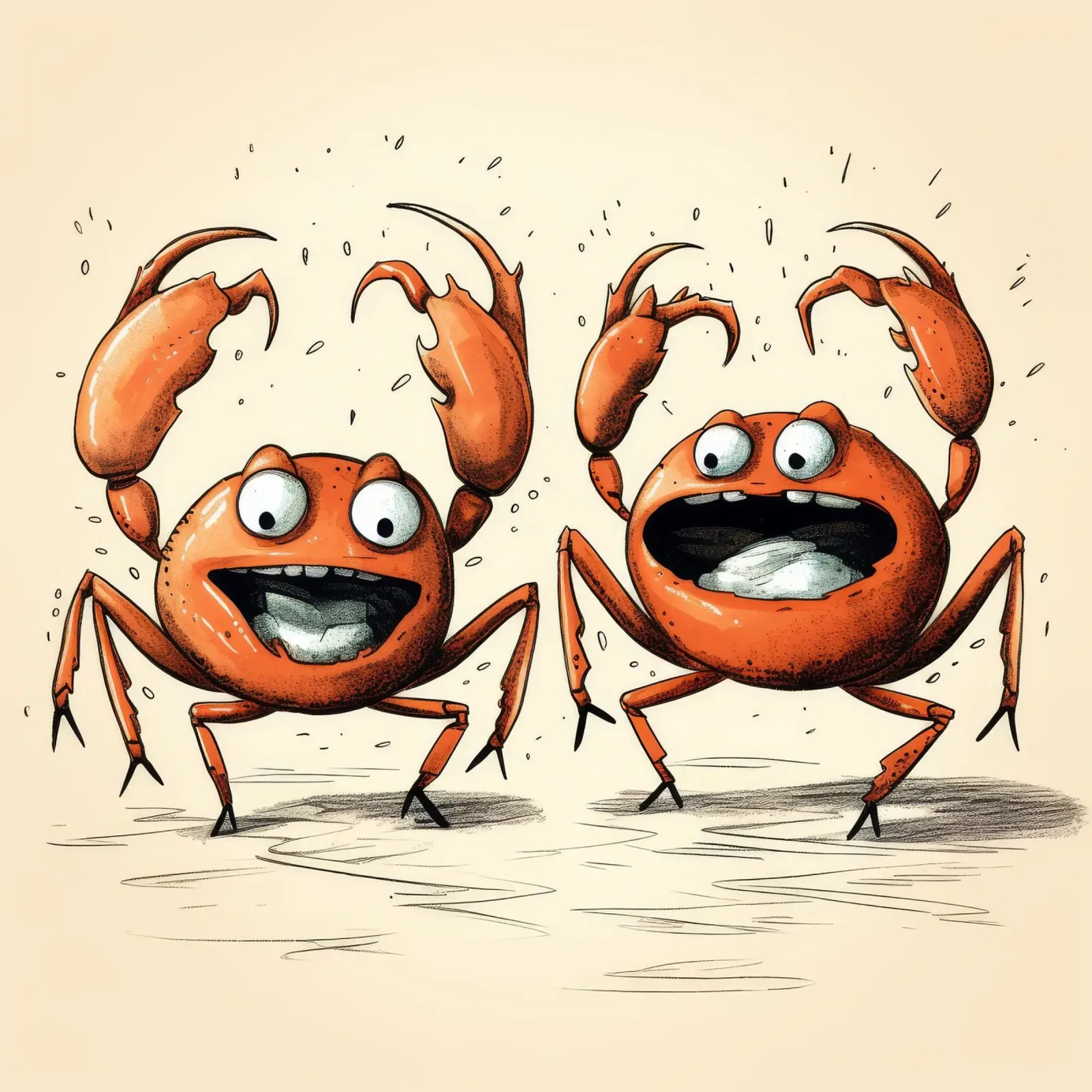 Retro Crab Duo pellicola backlit da Funny Animals
