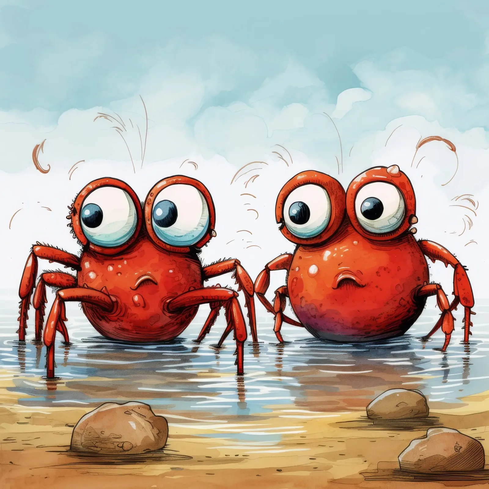 Retro Crab Duo pellicola backlit da Funny Animals