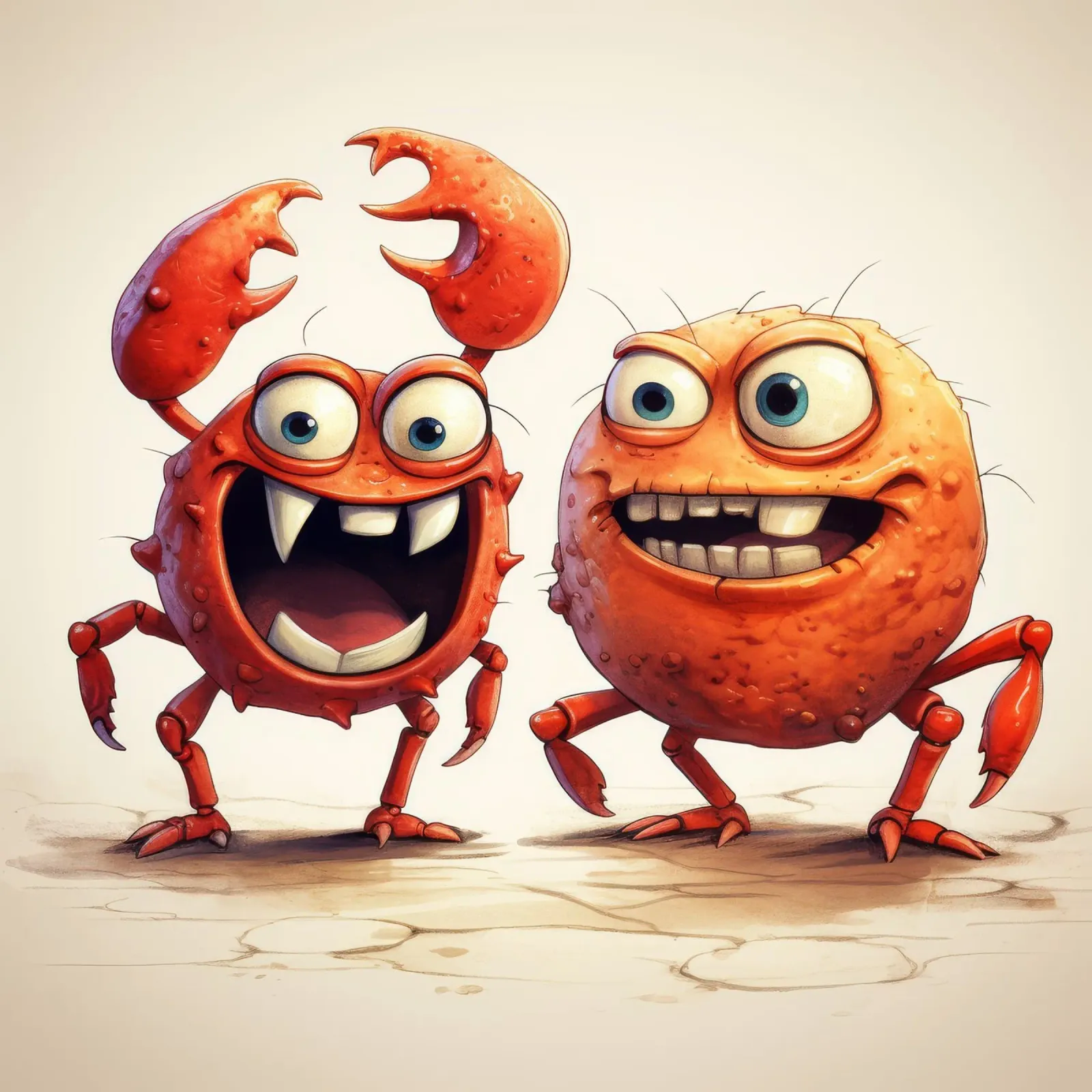 Retro Crab Duo pellicola backlit da Funny Animals