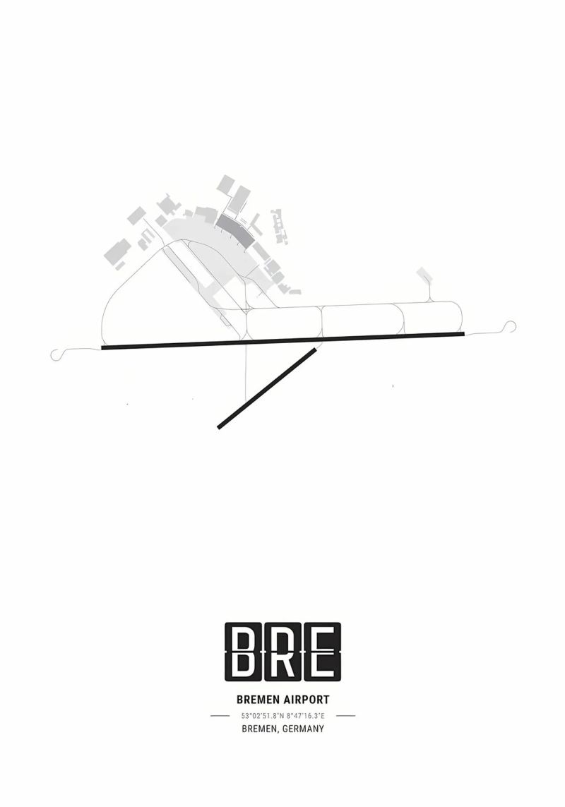 Flughafen Bremen Layout Poster von Christopher Adams
