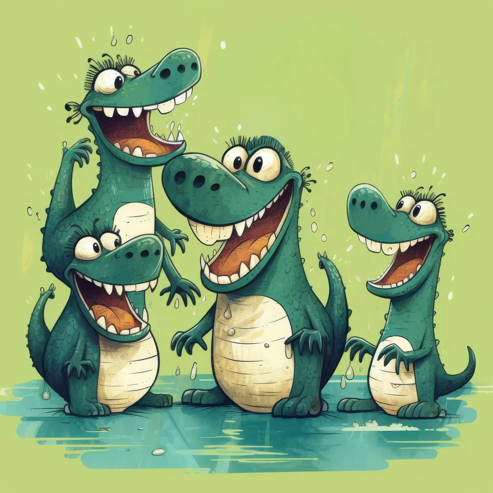 Retro Crocodile Gang pellicola backlit da Funny Animals