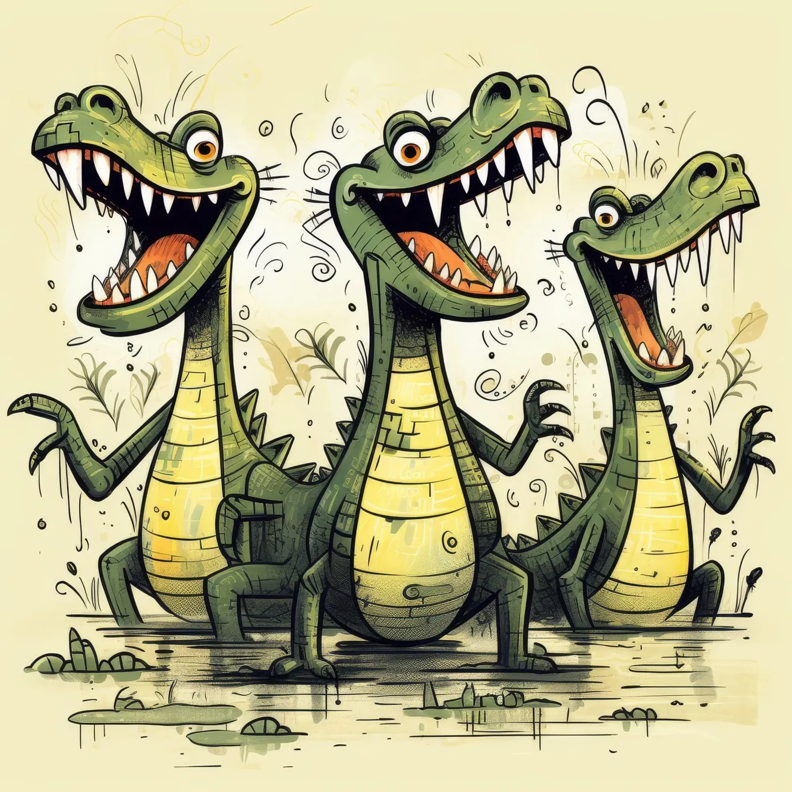 Retro Crocodile Gang pellicola backlit da Funny Animals