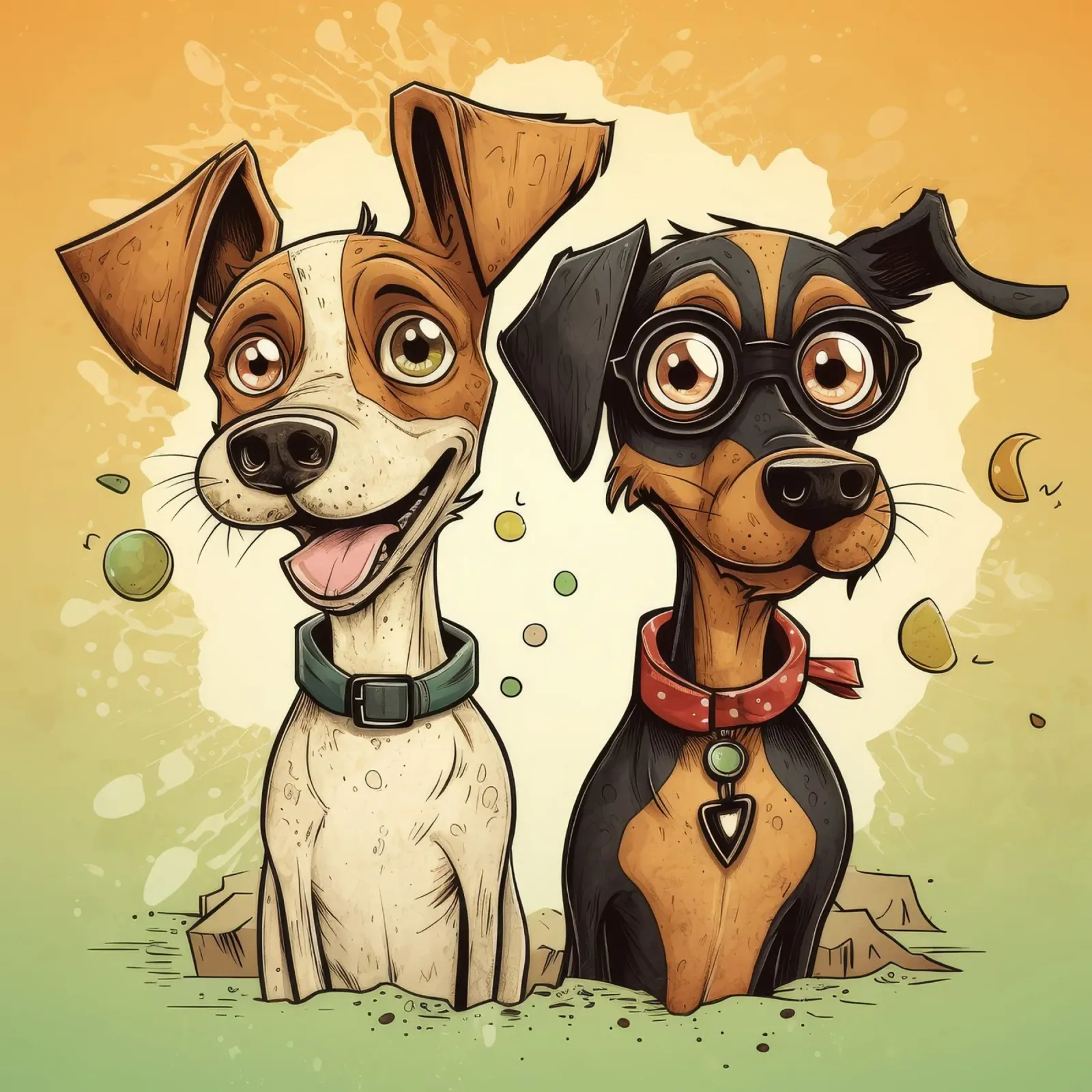 Retro Dog Duo backlit film by Funny Animals