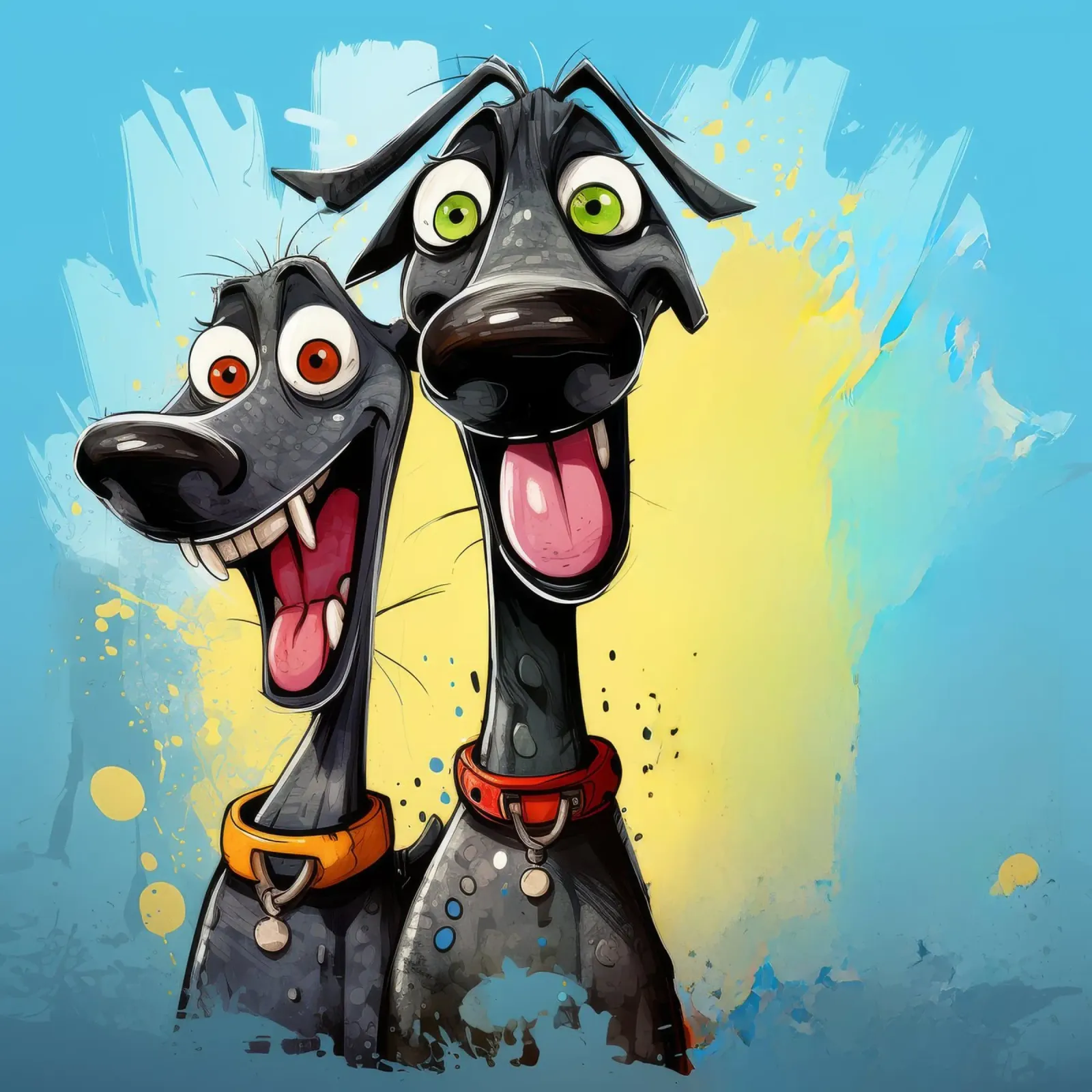 Duo di cani retrò plexiglass da Funny Animals