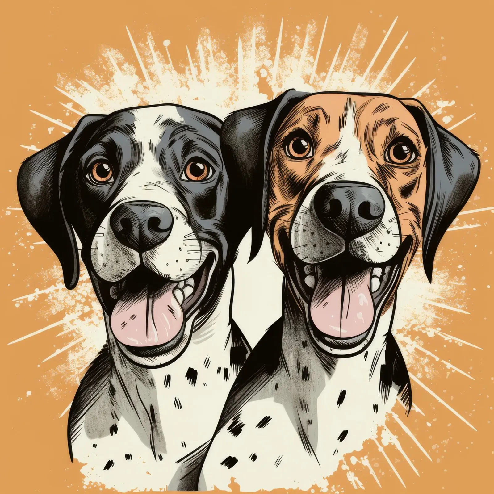 Duo di cani retrò pellicola backlit da Funny Animals