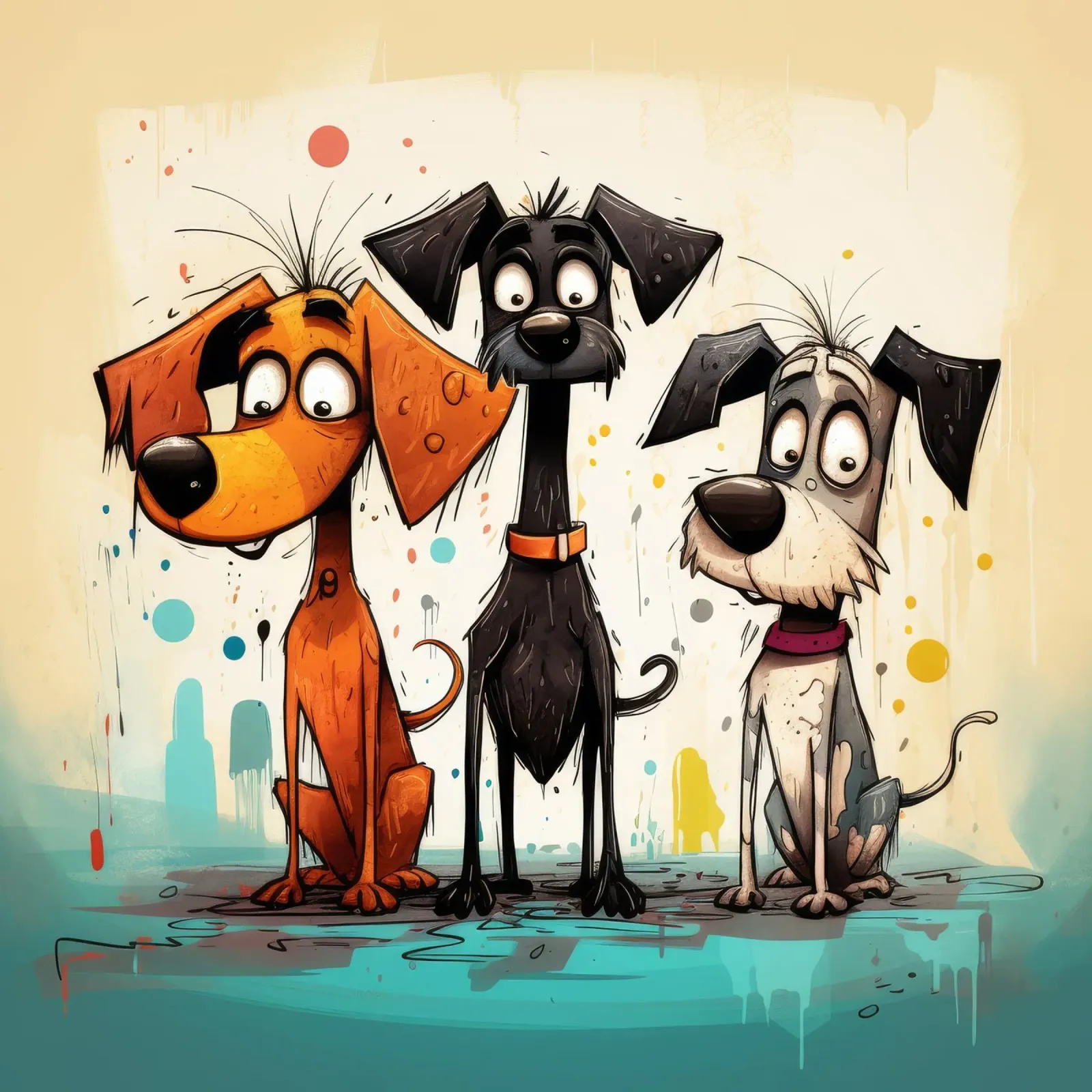 Gang di cani retrò carta hahnemühle da Funny Animals
