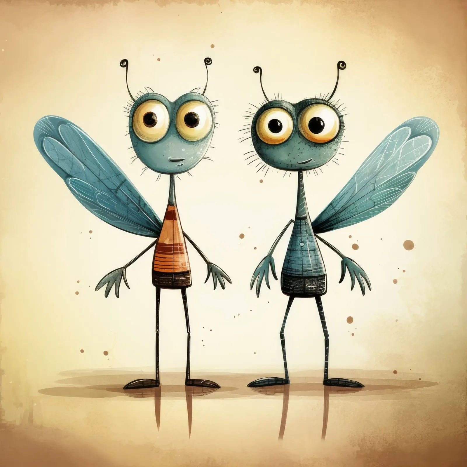 Duo di libellule retrò pellicola backlit da Funny Animals