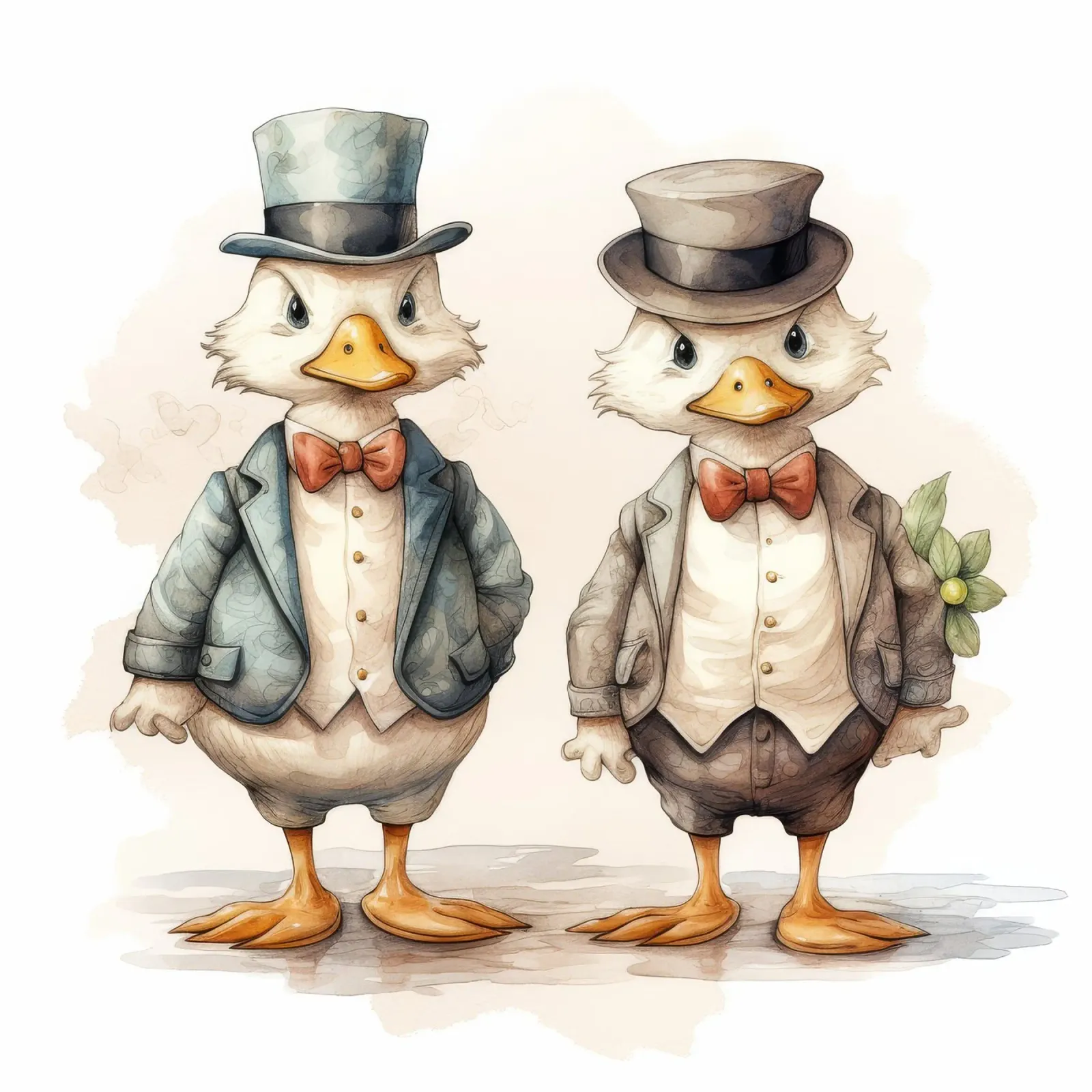 Cartoni animati retrò Funny Cute Ducks pellicola backlit da Funny Animals