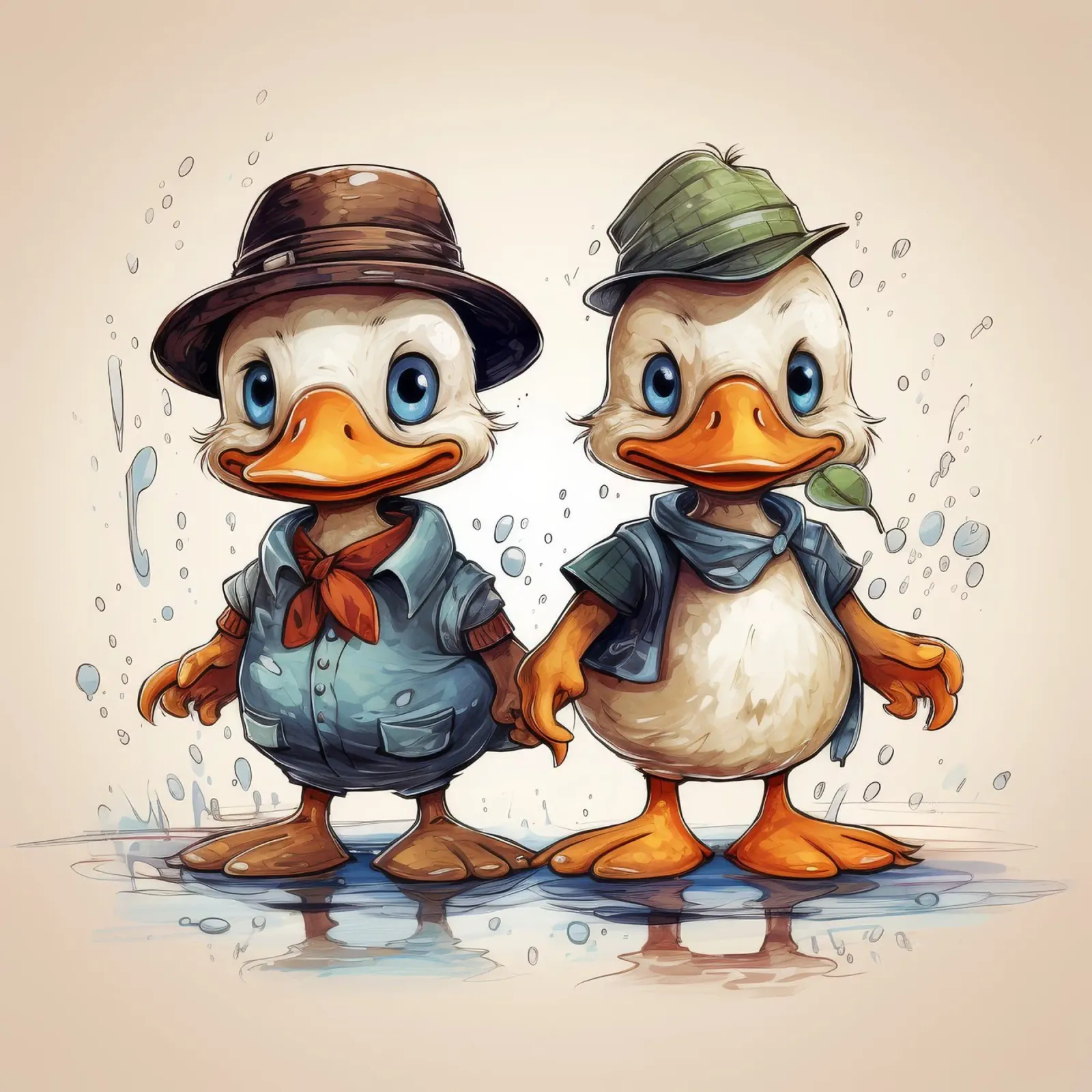 Retro Duck Duo pellicola backlit da Funny Animals