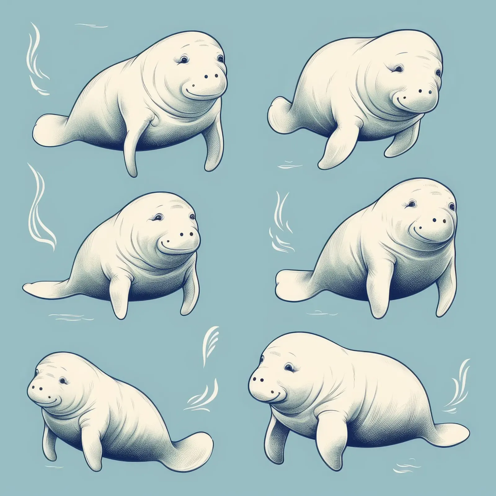 Retro-Dugong-Bande Hahnemühle von Funny Animals