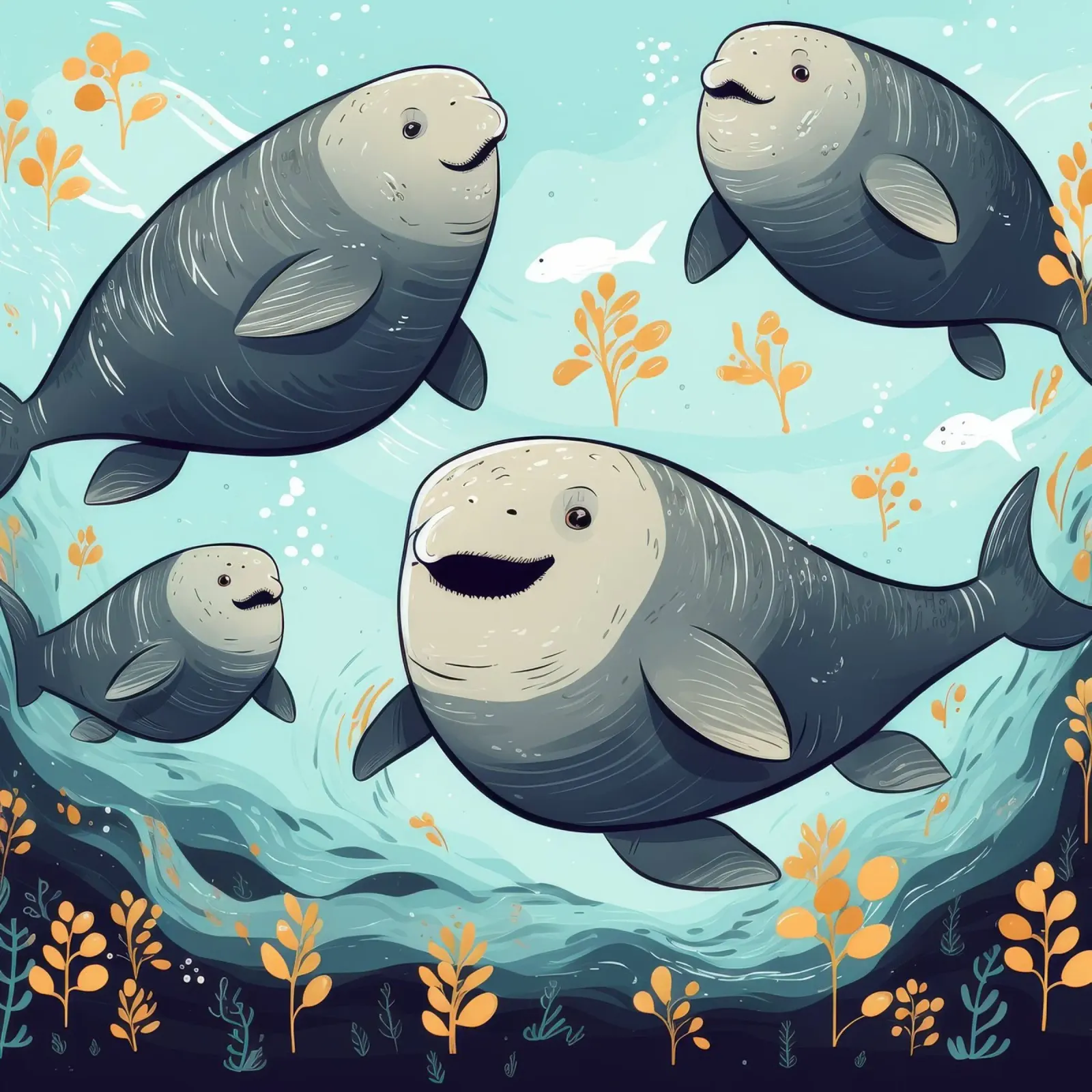 Retro Dugong Gang pellicola backlit da Funny Animals