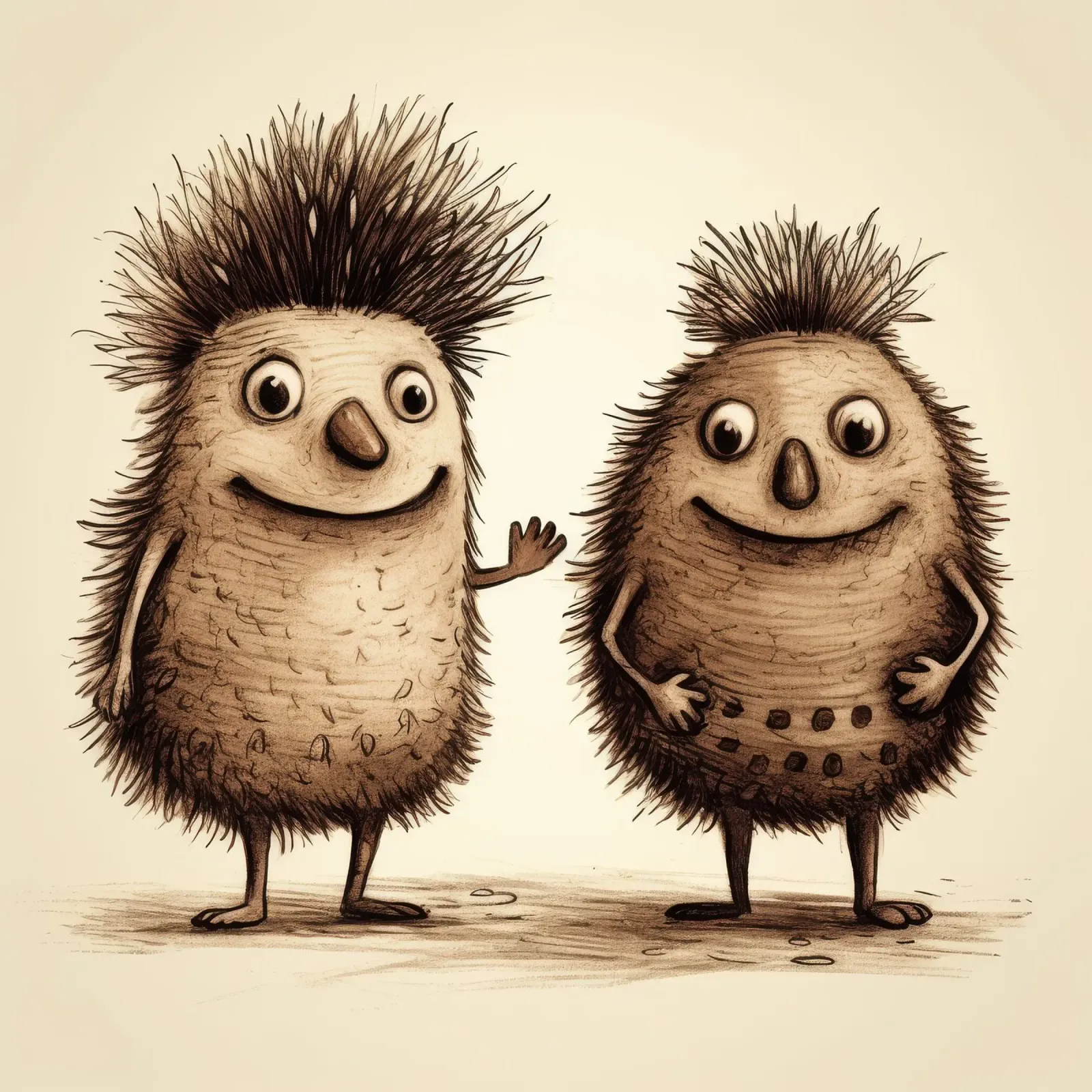 Duo di Echidna retrò pellicola backlit da Funny Animals