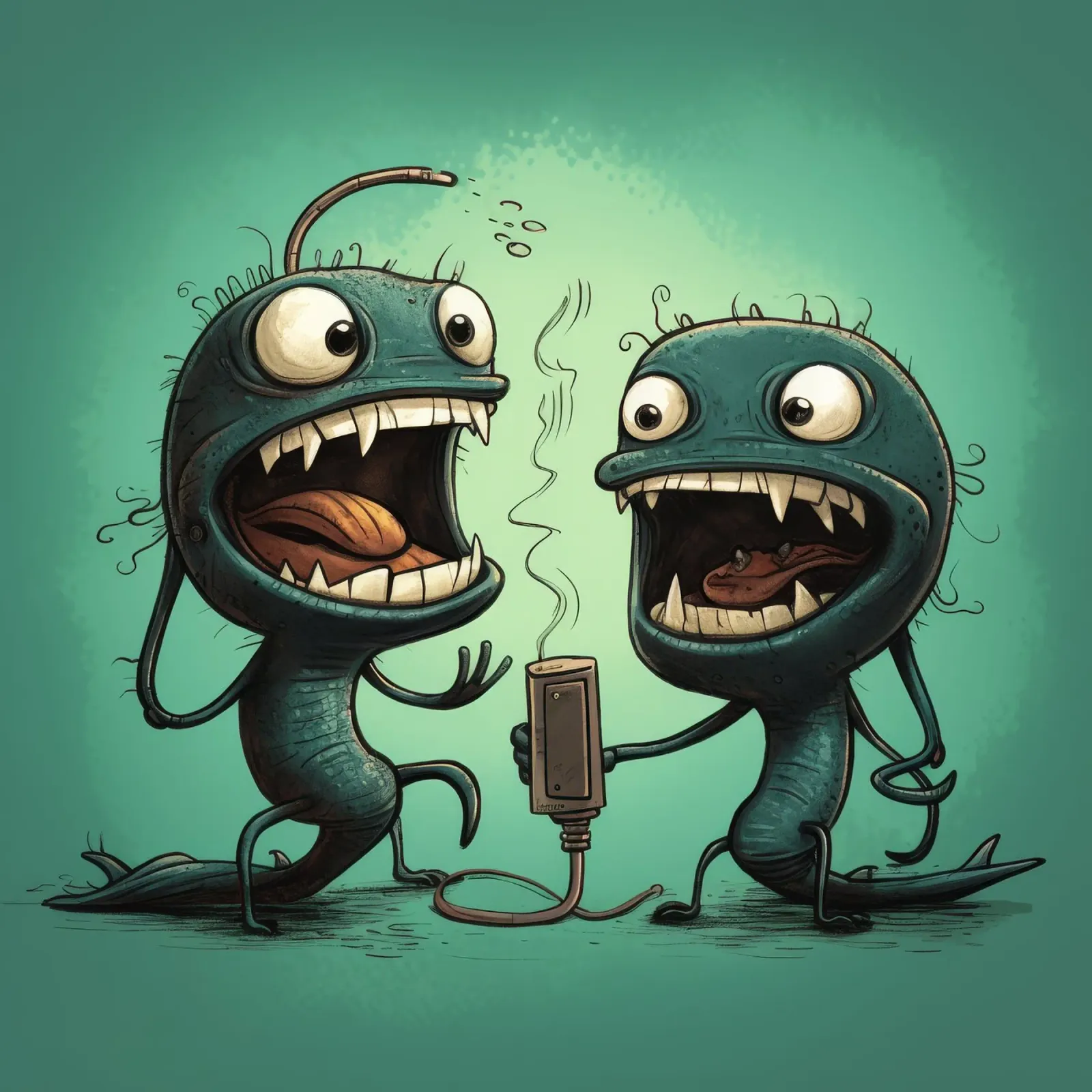 Duo di anguille elettriche retrò pellicola backlit da Funny Animals
