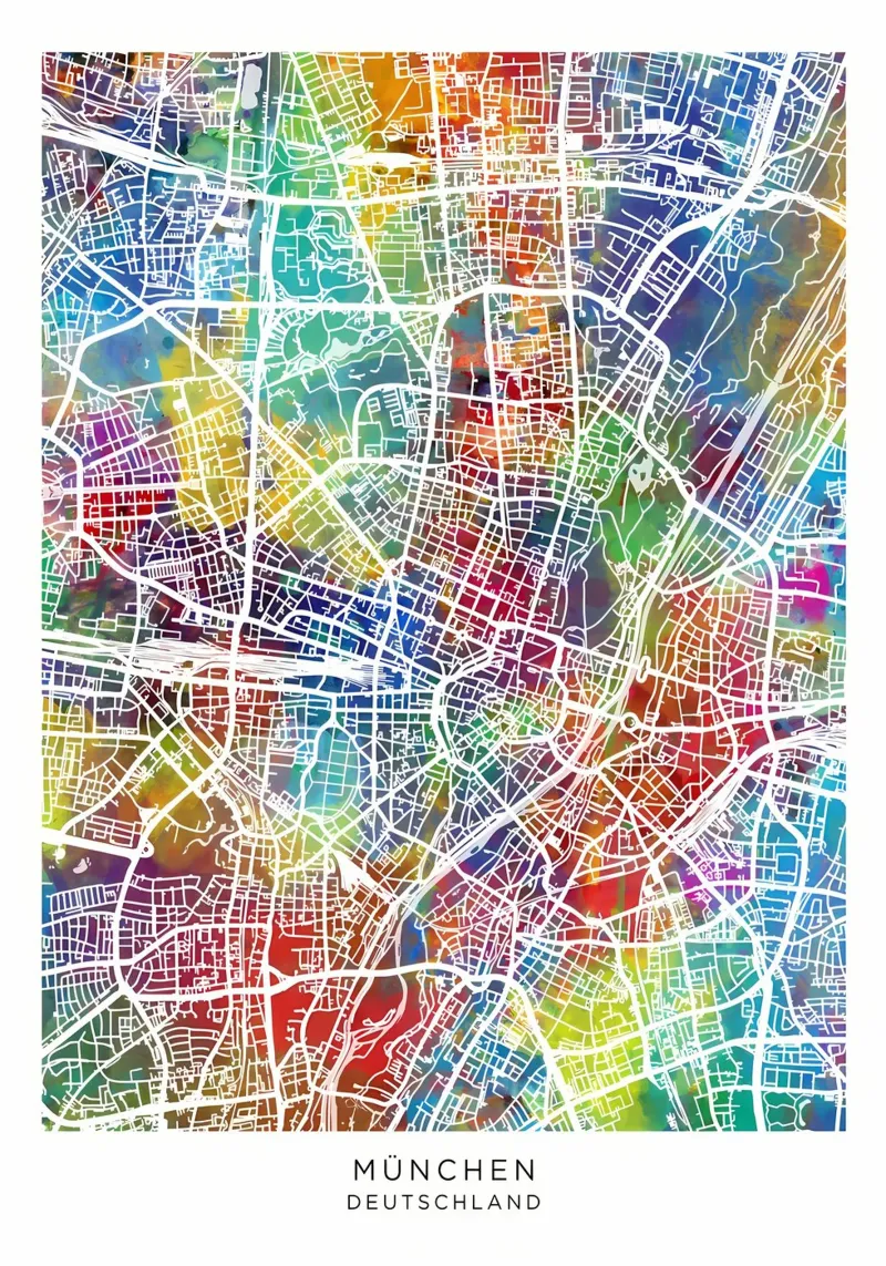 Munich Germany Map hahnemühle by Christopher Adams
