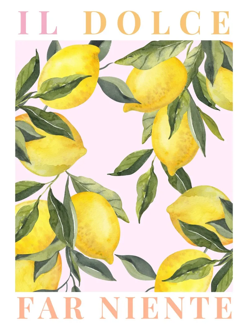 Amalfiküste Zitrone Poster, Zitrone Frucht Druck, Italien Kunst Hahnemühle von TheCocktailClub