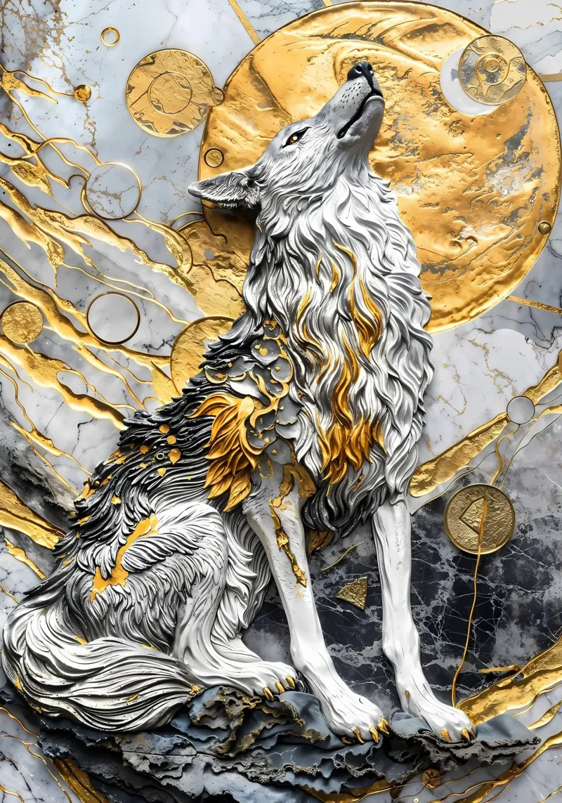 Animale lupo carta hahnemühle da Pierre Walton