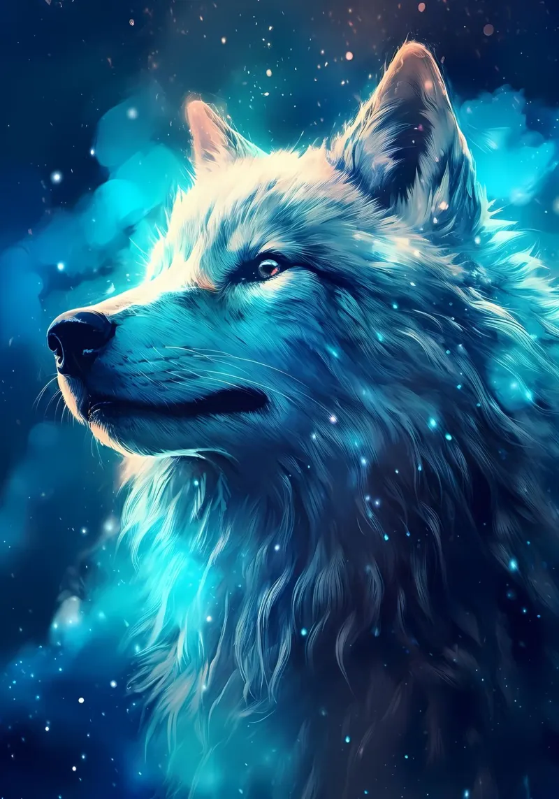 Animale lupo poster con telaio in alluminio da Pierre Walton