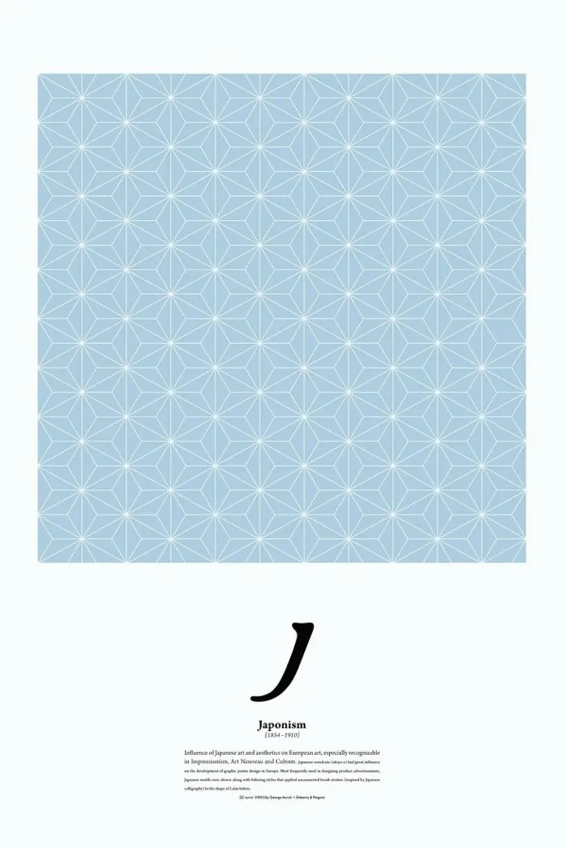 J - Japonism poster con telaio in legno da The True Type
